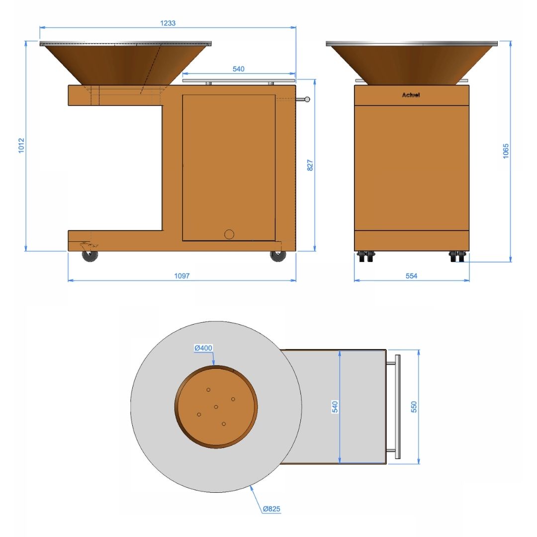 PLANCHA-BRASERO-BARBECUE : MODULEO AVEC RANGE BÛCHE