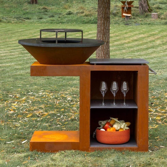 PLANCHA-BRASERO-BARBECUE : MODULEO AVEC ÉTAGÈRES EN CÉRAMIQUE