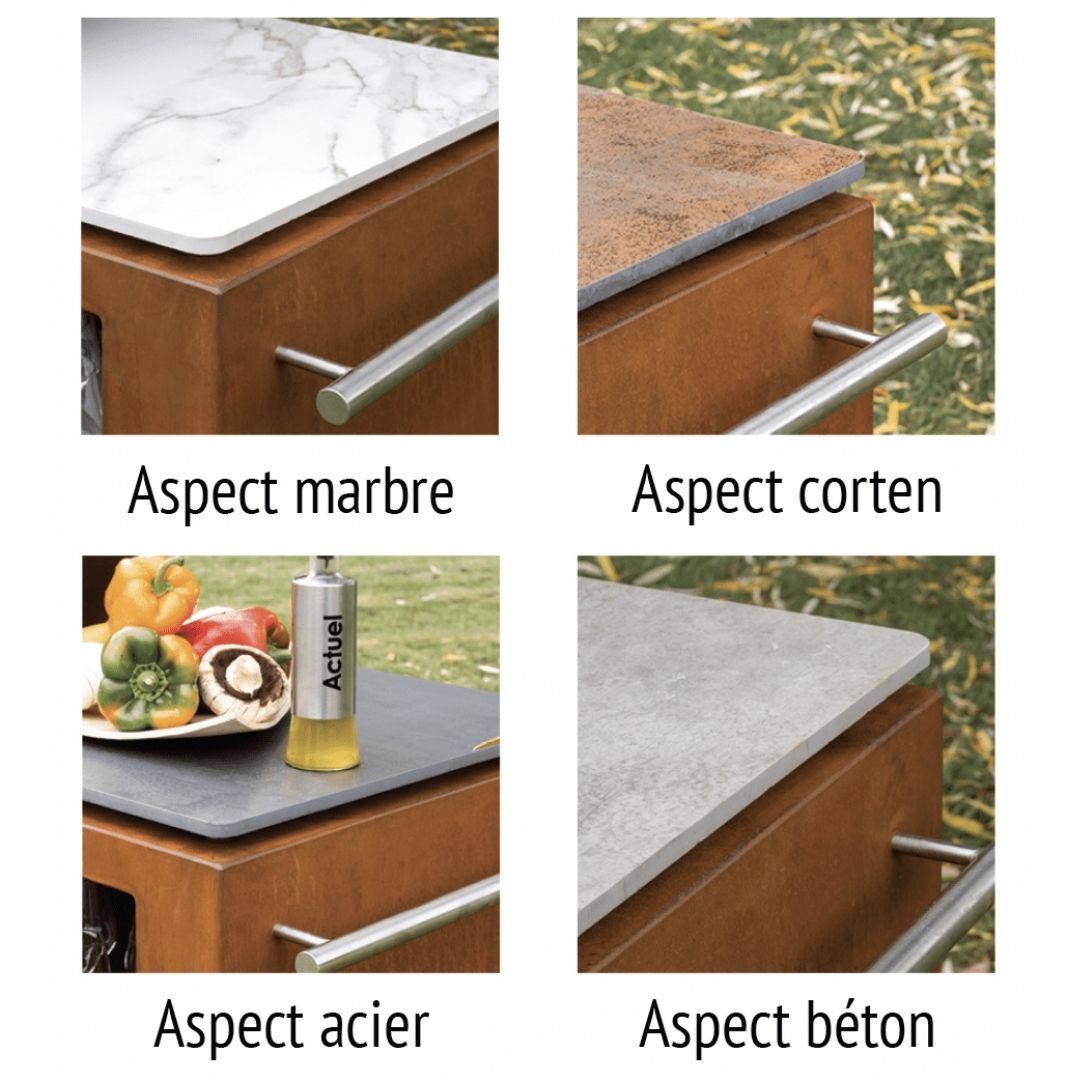 PLANCHA-BRASERO-BARBECUE : MODULEO AVEC RANGE BÛCHE