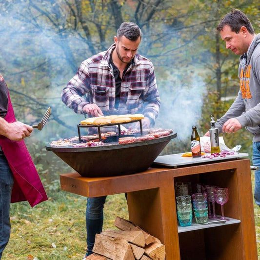 PLANCHA-BRASERO-BARBECUE : MODULEO AVEC ÉTAGÈRES EN CÉRAMIQUE