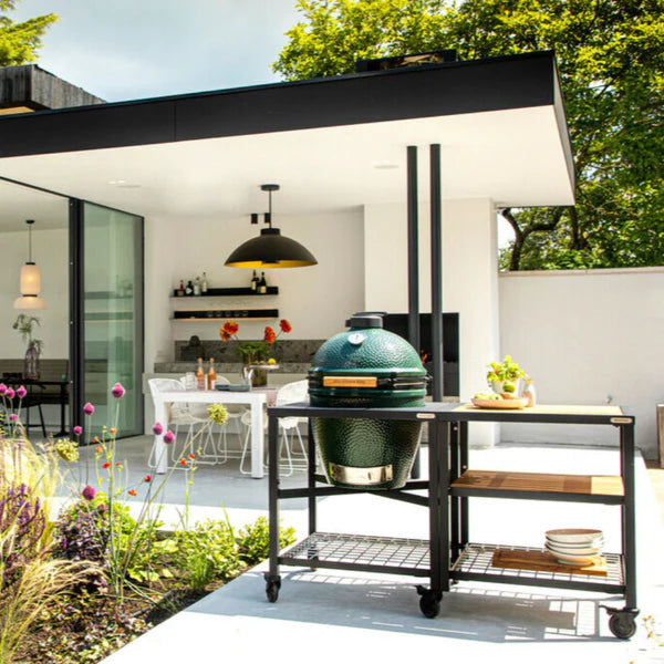 Promotion Edition spéciale ! Big Green Egg Pack LARGE - Table modulaire + Meuble extension